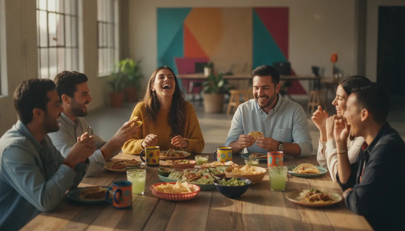 Miembros del equipo de CAA Financial colaborando durante el almuerzo